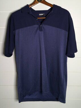 Bolle' Polo Short Sleeve Shirt Color Block Navy/Blue 100% Polyester Sz XL